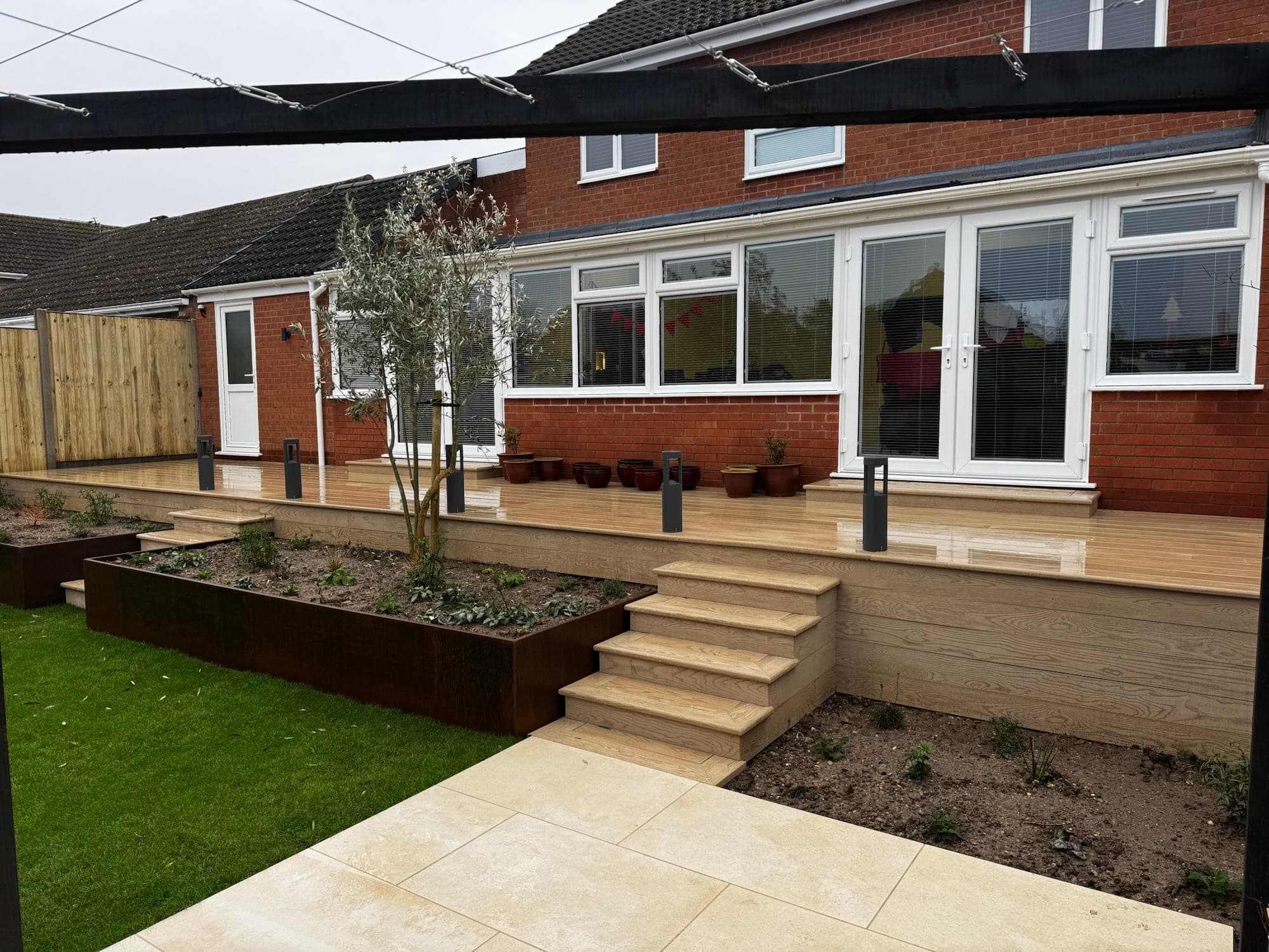 Outdoor seating and paved terrace, Bowthorpe