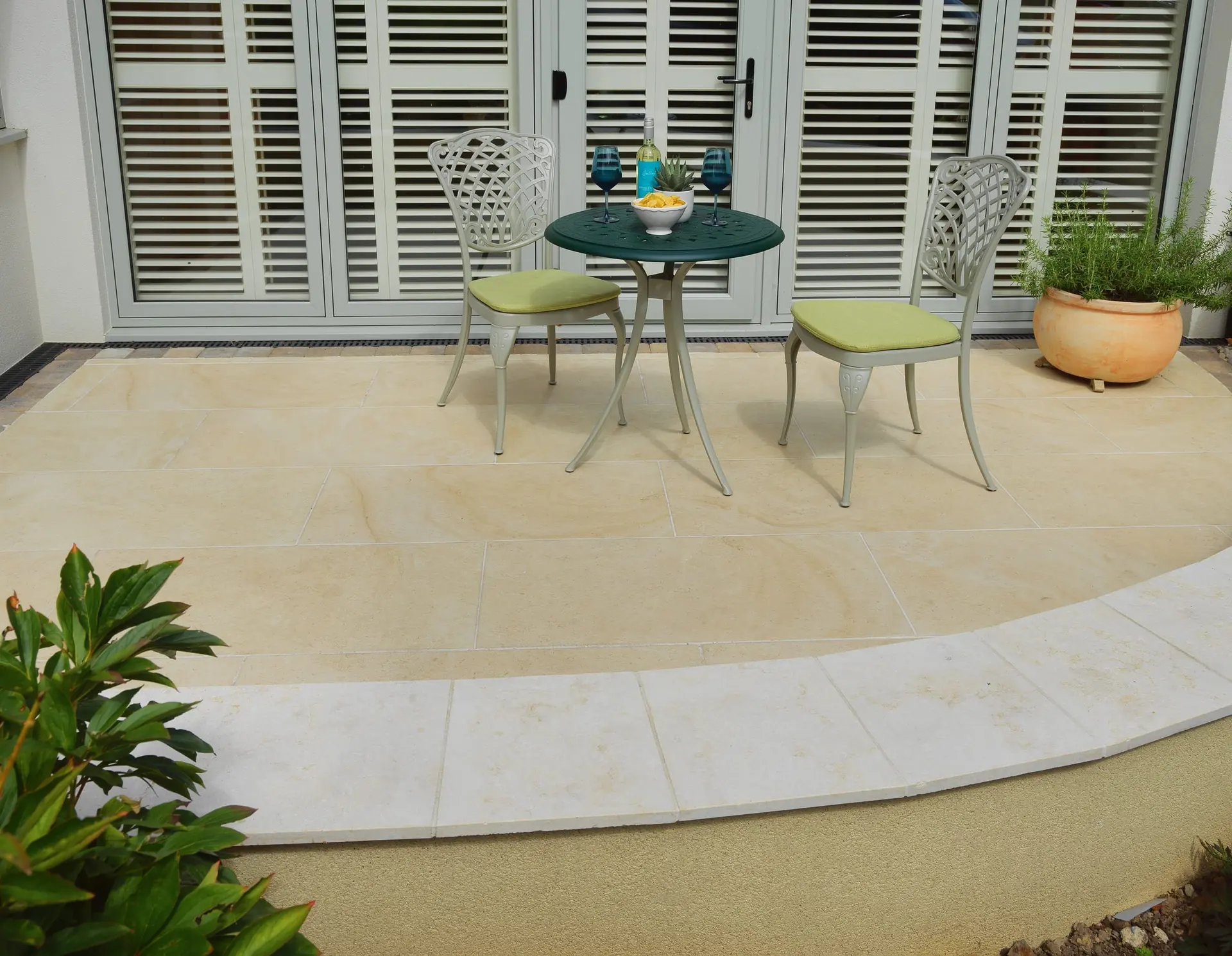 Dolomite French Limestone landscaping in Norfolk by Tropical Landscaping
